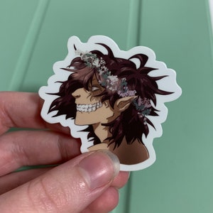 Attack titan flower crown sticker