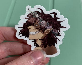 Attack titan flower crown sticker