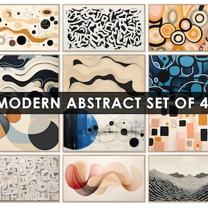 Samsung Frame TV Art  Set of 40 Modern Abstract Collection, Frame TV Modern Abstract Bundle, TV Art Boho, Modern Geometric Abstract Art
