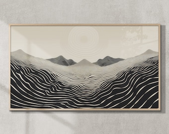 Samsung Frame TV Art: Modern Abstract Mountainscape (Digital Download)