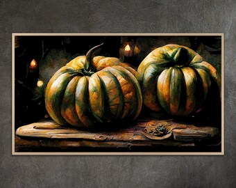 Watercolor Pumpkin Samsung Frame TV Art: Fall Halloween Decor (Digital Download)