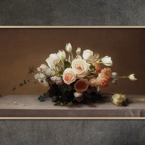 Samsung Frame TV art, Floral Oil Painting  Samsung Frame TV Flowers Art Home and Wall Décor Digital Download