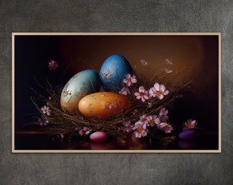 Easter Egg Floral Painting: Samsung Frame TV Art (Digital Download)