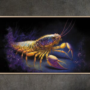 Samsung Frame TV art, Mardi Gras Crayfish Painting Samsung Frame TV Art Home and Wall Décor Digital Download