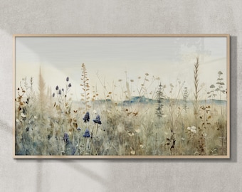 Blomsterlandskapsmålning: Vårliknande Samsung Frame TV-konst (digital nedladdning)
