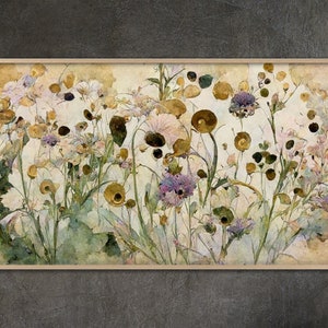 Samsung Frame TV art, Wildflower Watercolor Painting Floral Samsung Frame TV Flowers Art Home and Wall Décor Digital Download