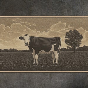 Samsung Frame TV art, Dairy Cow Linotype Print Samsung Frame TV Art Home and Wall Décor Digital Download
