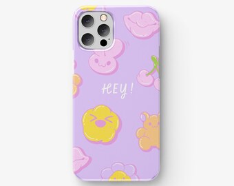 Cute Rabbit iPhone Case, Personalized Purple Protective Case For iPhone 11 12 13 14 15 Pro Max, iPhone XR XS Max Case