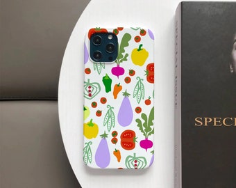Vegetables Phone Case for iPhone 15 14 13 12 11 Pro Max, Fresh Vegetables Tomota Phone Cover Protective Case for iPhone, Gift