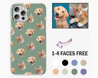 Cute Custom Pet Photo iPhone Case, Dog Cat Head Phone Case, iPhone 15 Pro Case, Personalized Protective Case for iPhone 11 12 13 14 Pro Max