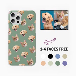 Cute Custom Pet Photo iPhone Case, Dog Cat Head Phone Case, iPhone 15 Pro Case, Personalized Protective Case for iPhone 11 12 13 14 Pro Max