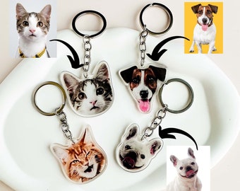 Custom Pet Animal Photo Keychain, Cute Personalized Design Keychain, Kawaii Accessories, Pet Keychain Memorial Gift , Special Brithday Gift