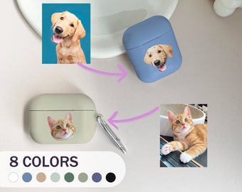 Custom Photo AirPods Case, Personalized Pet AirPods Case, Optional Colors/Keychain AirPods Case, AirPods 1 2 3 Case, AirPods Pro Case