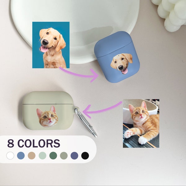 Custom Photo AirPods Case, Personalized Pet AirPods Case, Optional Colors/Keychain AirPods Case, AirPods 1 2 3 Case, AirPods Pro Case