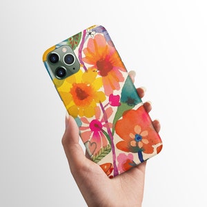Oil Painting Style Flower Phone Case for iPhone 15 14 13 12 11 Pro Max Case, Cute iPhone 14 13 Plus Case Cover image 3