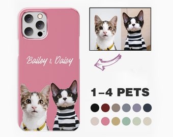 Custom Drawing Phone Case with Pet Photos, Case for iPhone 11 12 13 14 15 Pro Max, Personalized Dog Phone Case, Gifts for Pet Lovers