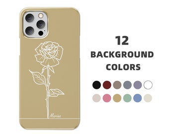 Personalized Birth Flower Case, Birthday Gifts, Gift for Her, iPhone 15 Pro Case, iPhone 13 12 11 Pro Max Case Cover