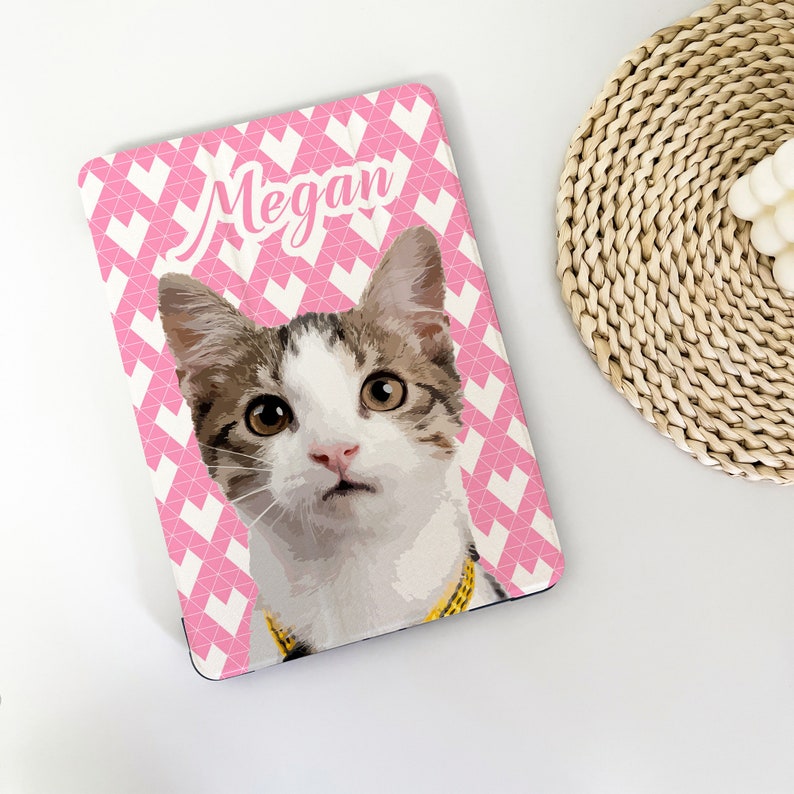 Customize Pet iPad Case with Pencil Holder, Pet Portrait for Photo, iPad Air 2 3 4 iPad 10.9 9.7 10.2 10.9 Pro 11 12.9 mini 6 Case Cover image 4