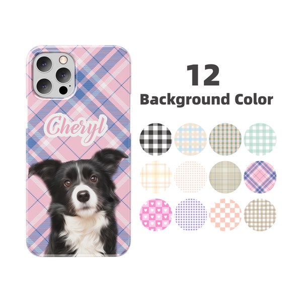 Custom Pet iPhone Case, Personalised  Lattice Phone Case, Pet Drawing from Photo, Gifts for Dog Lovers, Dog Memorial Gift, iPhone 15 Case