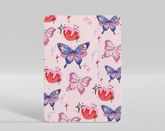 Butterfly iPad Case Cover, Custom Text iPad Case, iPad Covers For iPad Pro 11 12.9 10.5 Cute iPad 10.2 7th 9.7 6th gen iPad Air 3 Mini 5 4 3