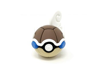 Pokebola temática Wartortle #0008, impresa en 3D, coleccionable de Pokémon