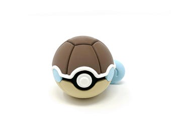 Squirtle #0007 Themed Pokeball, 3D Printed, Pokemon Collectable