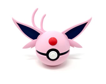 Espeon #0196 Themed Pokeball, 3D Printed, Pokemon Collectable
