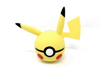Pikachu #0025 Themed Pokeball, 3D Printed, Pokemon Collectable