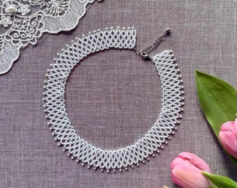 Handmade Beaded Collar Necklace