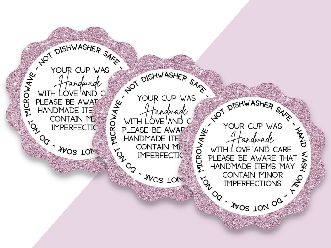 Care Instructions for Vinyl Mugs, Tumbler Cup Washing Instructions, Care Card for Coffee Cups