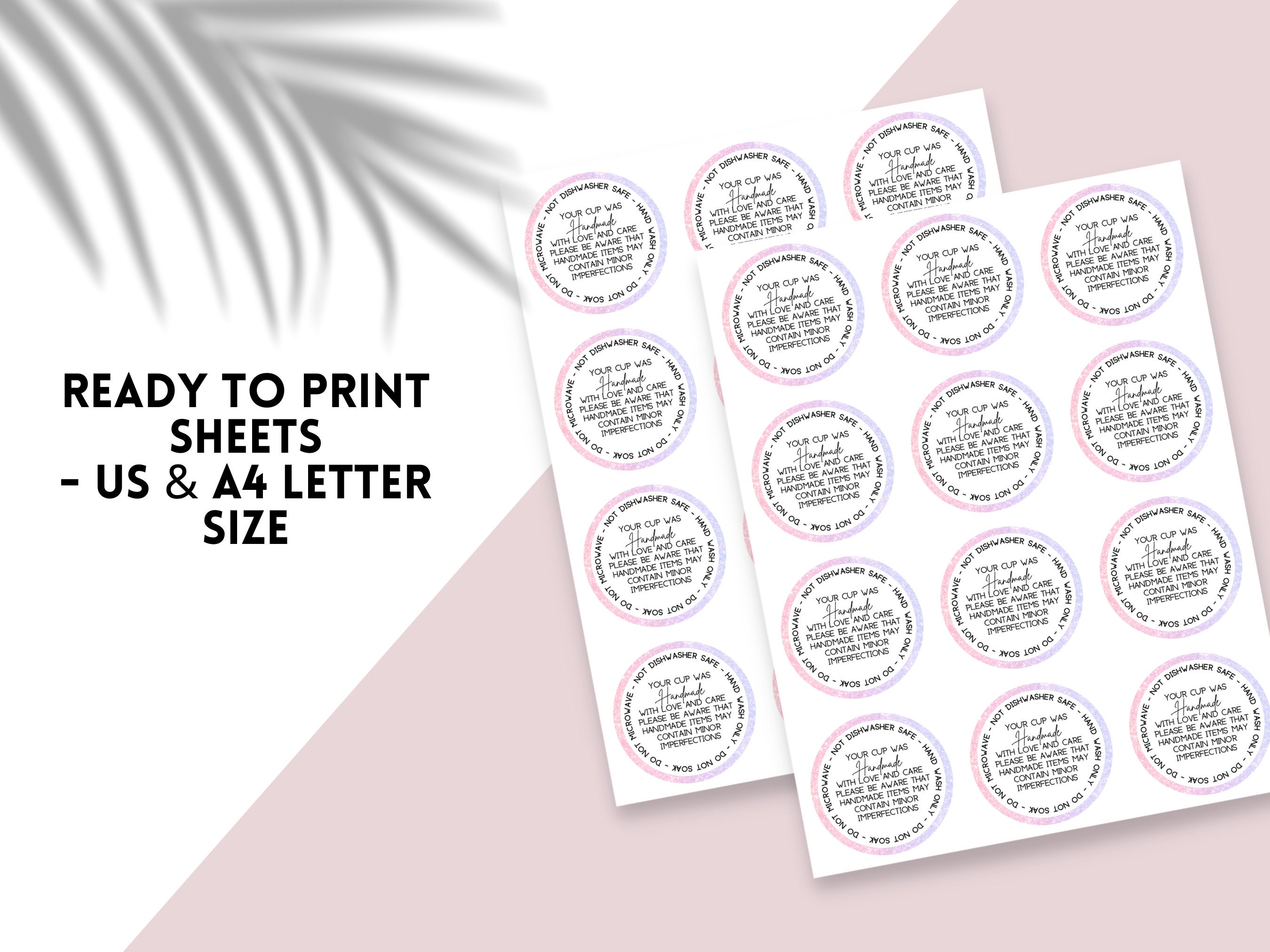 Care Instructions for Vinyl Mugs, READY TO PRINT, Washing Instructions ...