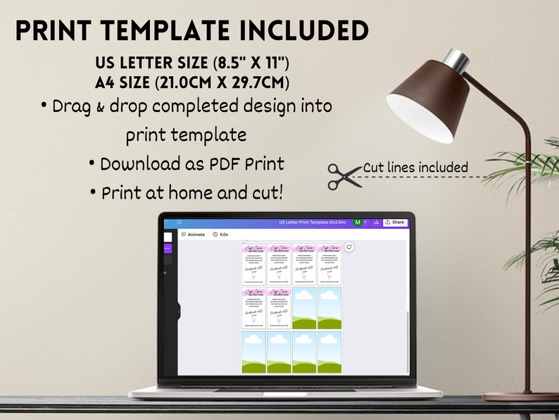 Care Instructions for Vinyl Mugs, Tumbler Cup Care Label, Editable Washing Instruction Canva