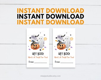 Etiquetas de regalo de feliz Halloween Etiquetas de regalo de truco o trato Etiqueta de regalo de fantasma Etiquetas de regalo de Halloween imprimibles Regalo para el aula Descarga instantánea