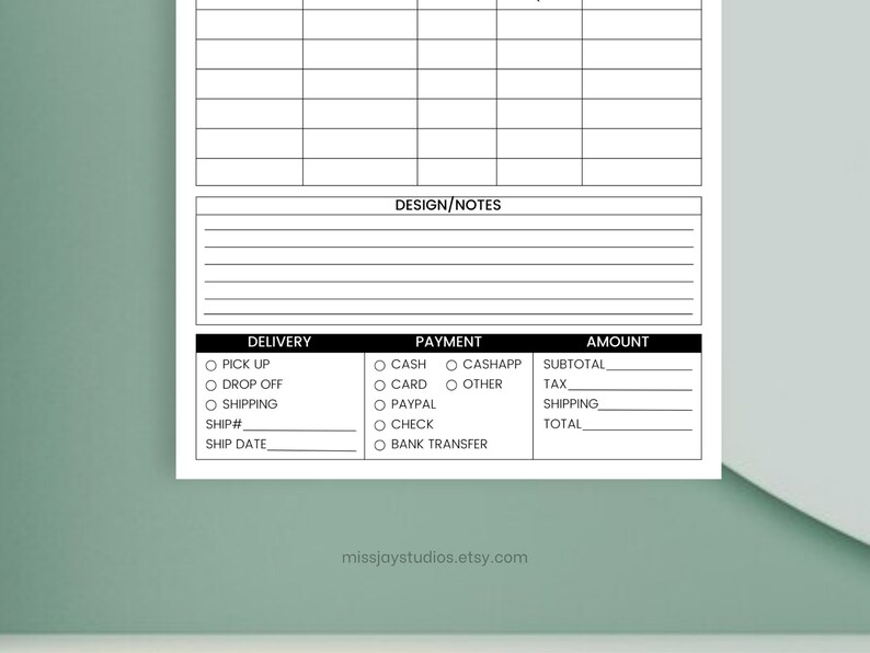 Editable Keychain Order Form, Canva Template Business Template, Order ...