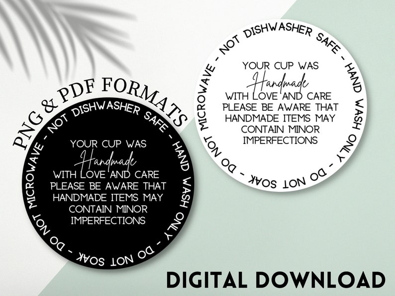 Care Instructions for Vinyl Mugs, Ready to Print, Png Pdf Tumbler Cup ...