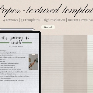 Neutral Paper Texture Note Templates: Goodnotes, Notability, Etc. (Digital Download)