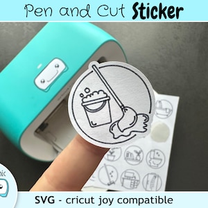 Cricut Joy Sticker Sheet Cricut Sticker SVG - Autocollant domestique | Autocollant de nettoyage | Autocollant de planificateur | Autocollant de calendrier