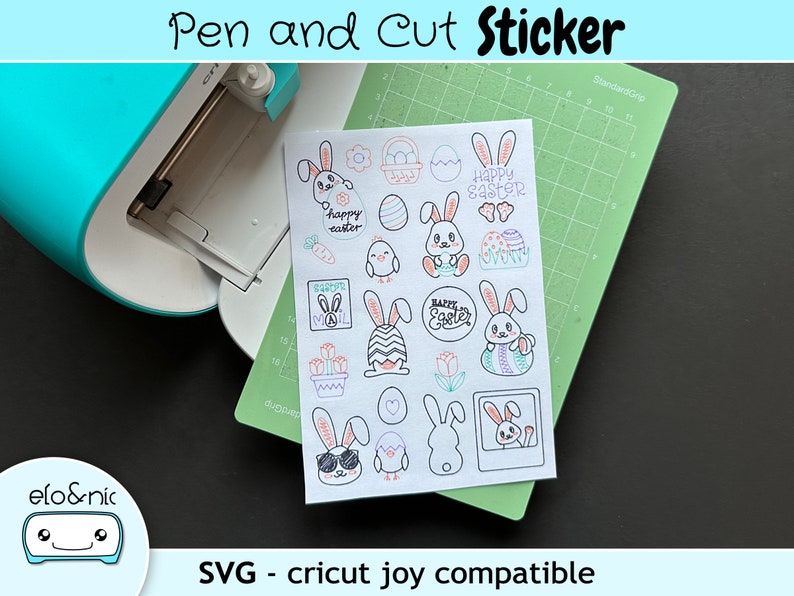 Cricut Joy Sticker Sheet Cricut Sticker SVG Happy Easter Sticker Easter