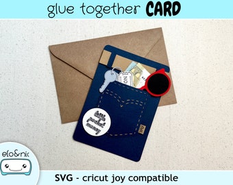 Money Gift Jeans Pocket - SVG-file for Cricut Joy - coupon, unique money gift