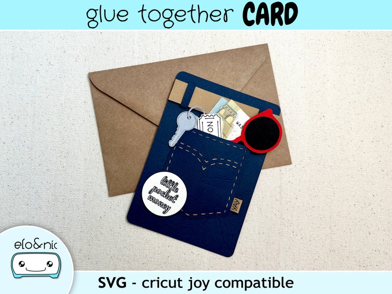 Money Gift Jeans Pocket SVG-file for Cricut Joy coupon, unique money gift image 1