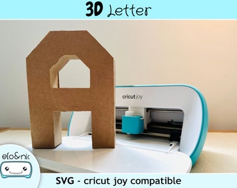 Alfabeto lettera 3D, A-Z - file SVG per Cricut Joy + elementi decorativi: marittimo, sirena, floreale, compleanno, bambino, dinosauro