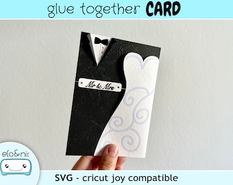 wedding card - SVG file for Cricut Joy - wedding invitation, menu card, wedding congratulations card
