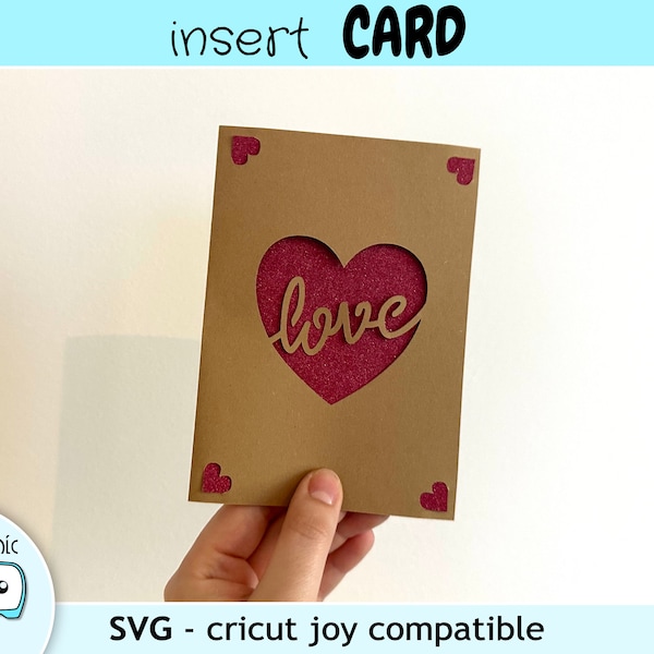 Love Karte svg , Jahrestagskarte svg, Muttertag Karte svg, Hochzeitskarte svg - Plotterdatei für Cricut Joy Insert Karte