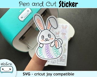 Cricut Joy Sticker svg Cricut Aufkleber svg - Frohe Ostern Sticker | Osterhasen Sticker | Osterei Sticker