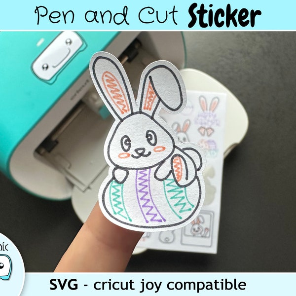 Cricut Joy Sticker svg Cricut Aufkleber svg - Frohe Ostern Sticker | Osterhasen Sticker | Osterei Sticker