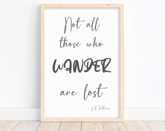 Not All Who Wander Are Lost Printable Wall Art Inspirational - Etsy