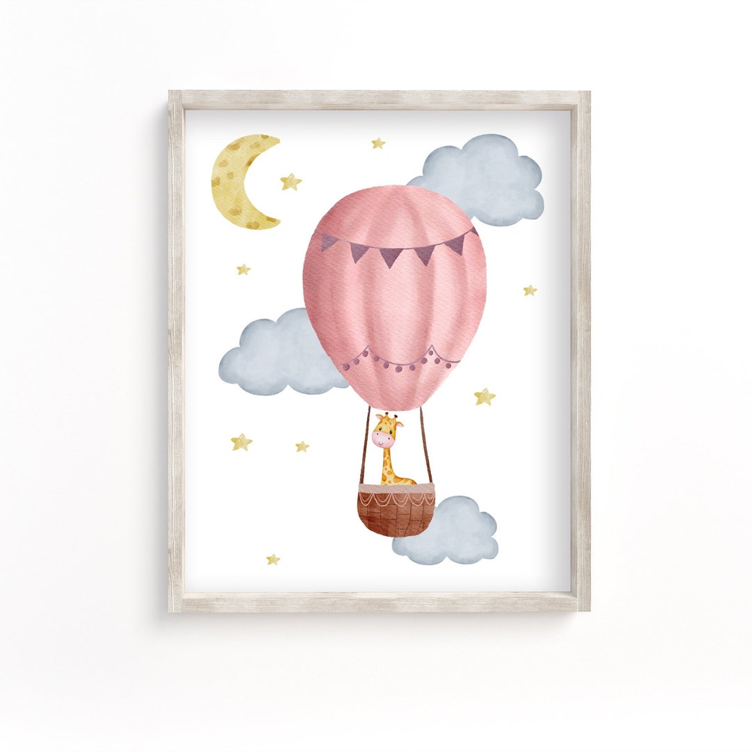 Hot Air Balloon Animal Print, DIGITAL DOWNLOAD, Instant Download