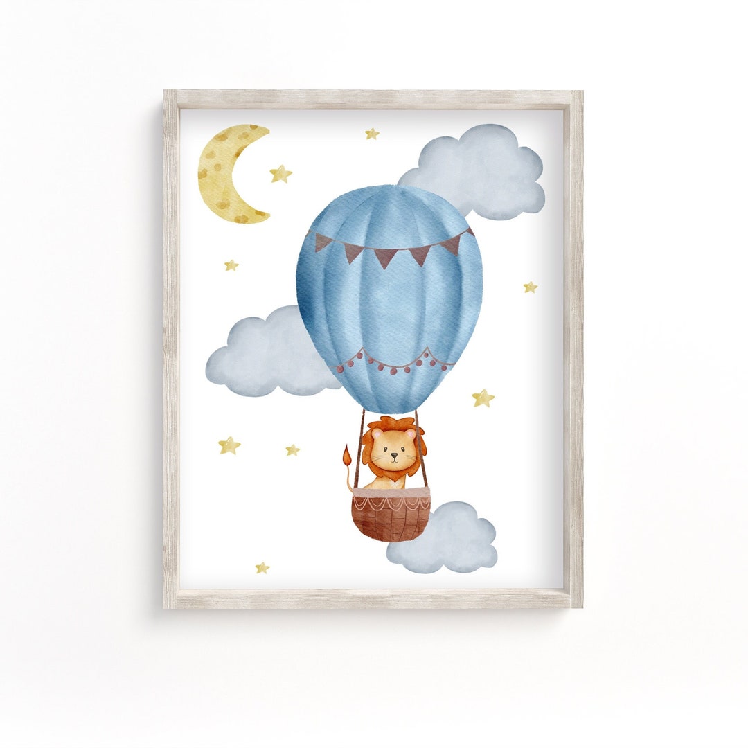 Hot Air Balloon Animal Print, DIGITAL DOWNLOAD, Instant Download