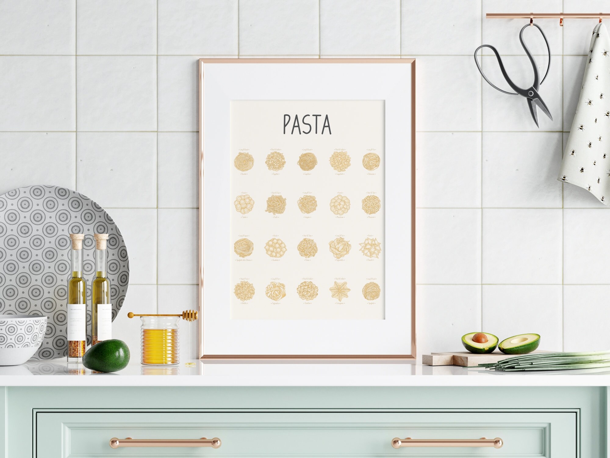 Pasta Print, Pasta Chart, Printable Kitchen Decor, Pasta Wall Art, DIGITAL DOWNLOAD, Kitchen ...