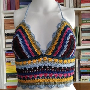 Crochet Top, Festival Crop Top, Festival Bralette, Summer Color Top, Crochet Bustier, Woman Top.